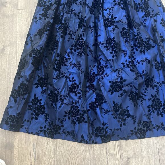 Gunne Sax by Jessica McClintock 90's Y2K formal corset Blue Black Sz 7/8 Whimsy - Picture 2 of 6